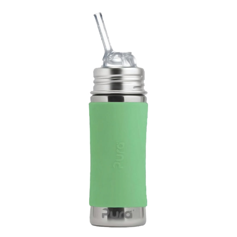 Pura Kiki 325ml Kiddo Straw Stainless Steel Bottle Moss