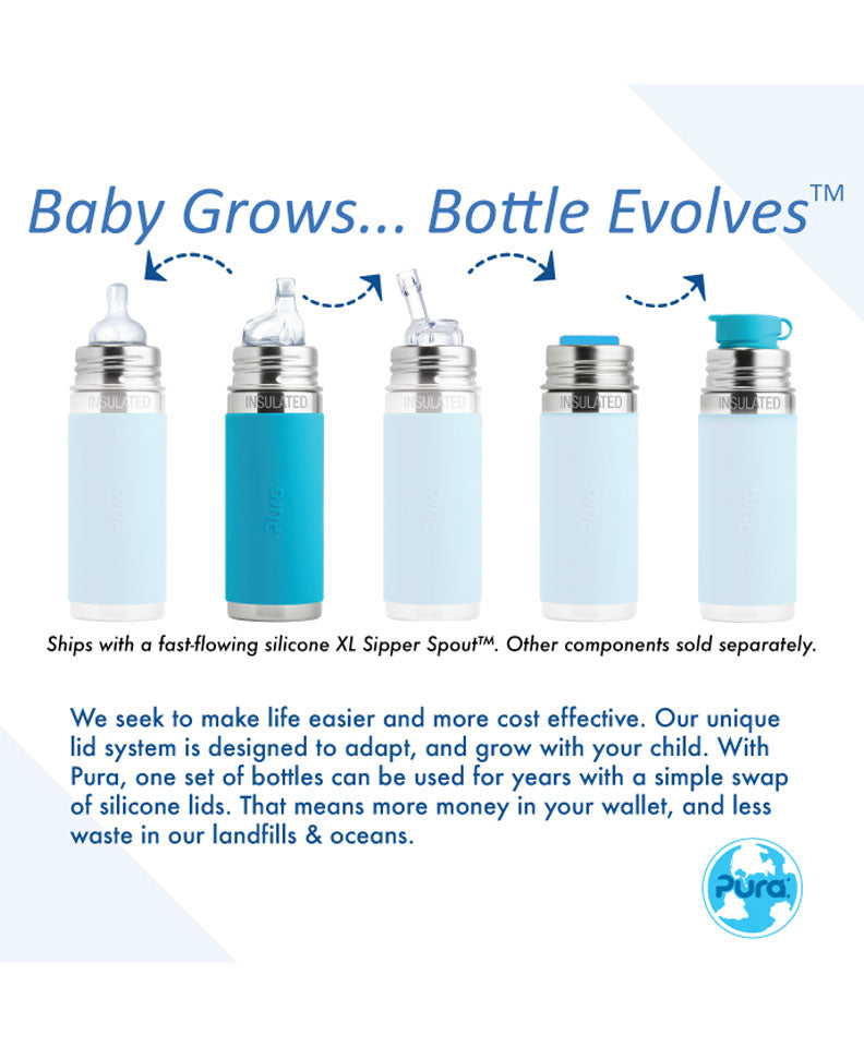 Pura Kiki® 260ml Insulated Toddler Sippy Stainless Steel Bottle