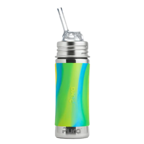 Pura Kiki 325ml Kiddo Straw Aqua Swirl