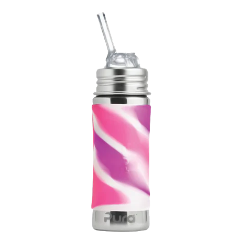 Pura Kiki 325ml Kiddo Straw Pink Swirl