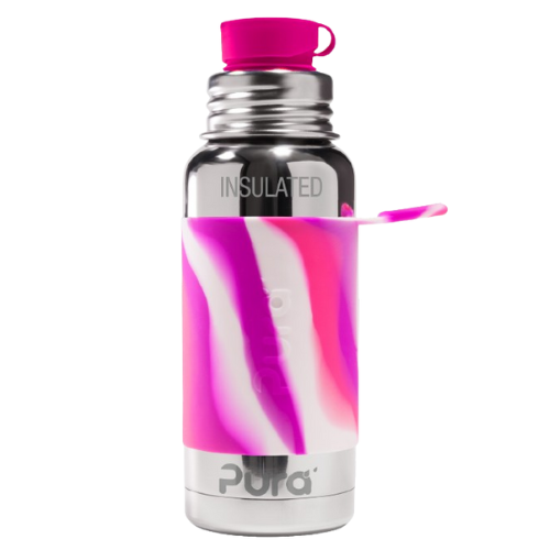 Pura Stainless 475ml Pink Swirl Sport Water Bottle