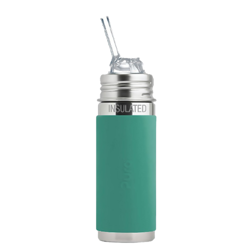 Pura Stainless Insulated Straw Bottle with Mint Sleeve