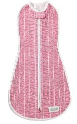 Woombie Original Dusty Rose Herringbone Newborn Baby Swaddle